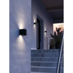 Wandlampen-EGLO Calpino 3 Wandlamp - LED - IP54 - Binnen/- Zwart