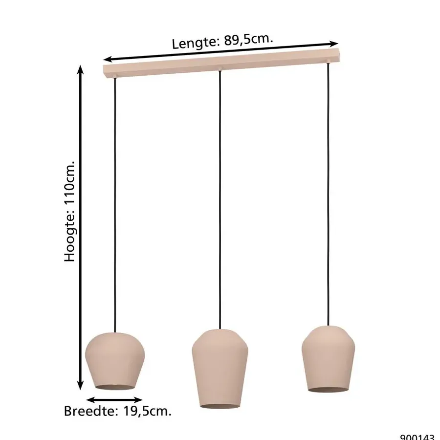 Hanglampen-EGLO Cambaito Hanglamp - E27 - 89,5 cm - Zand