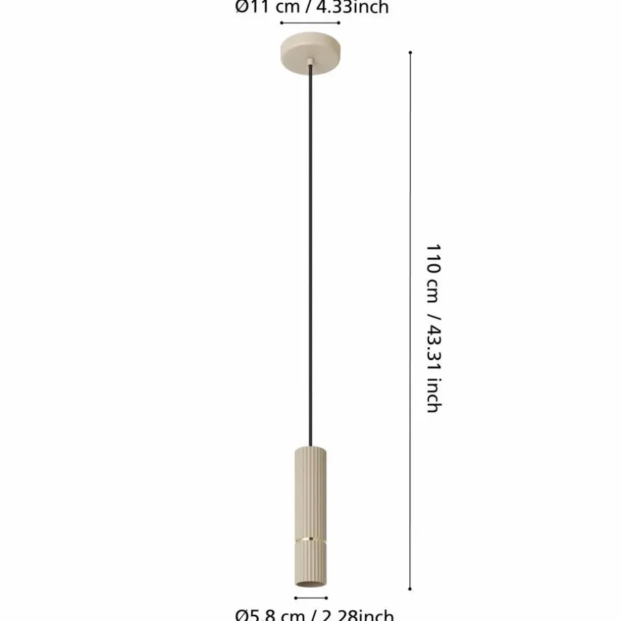 EGLO Caminia Hanglamp - GU10 - Ø 6 cm - Zandkleur/Beige/Goud