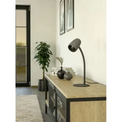 Bureaulampen|Bureaulampen-EGLO Carlo Tafellamp - Bureaulamp - E14 - 46 cm - Zwart - Kantelbaar