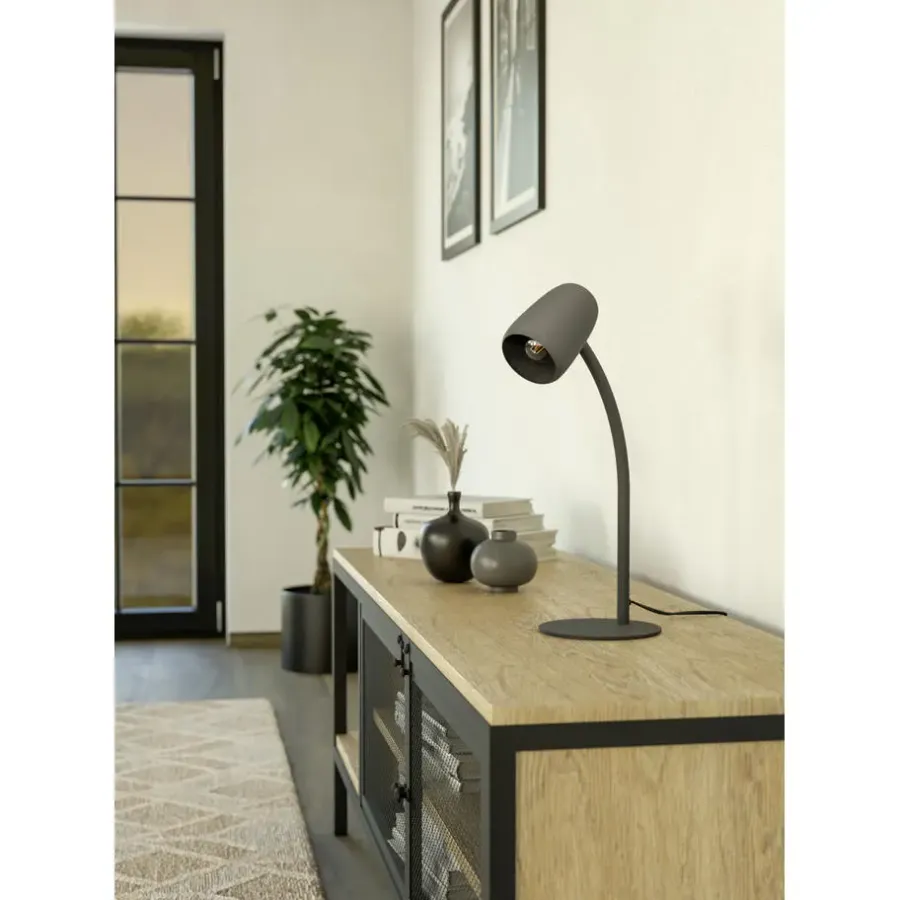 Bureaulampen|Bureaulampen-EGLO Carlo Tafellamp - Bureaulamp - E14 - 46 cm - Zwart - Kantelbaar