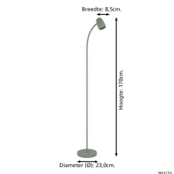 Staande Lampen-EGLO Carlo Vloerlamp - E14 - 170 cm - Groen - Kantelbaar