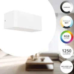 Wandlampen-EGLO connect.z Sania-Z Wandlamp - 20 cm - Wit - RGB - Zigbee