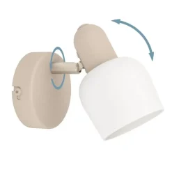 Spots-EGLO Corato Spot - E14 - 15.5 cm - Wit/Beige - Glas