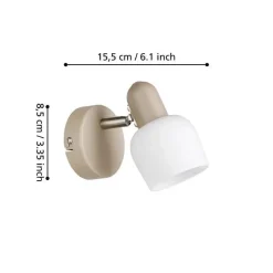 Spots-EGLO Corato Spot - E14 - 15.5 cm - Wit/Beige - Glas