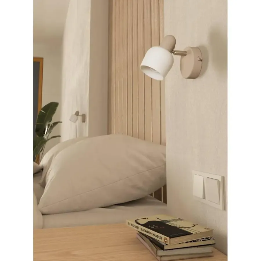 Spots-EGLO Corato Spot - E14 - 15.5 cm - Wit/Beige - Glas