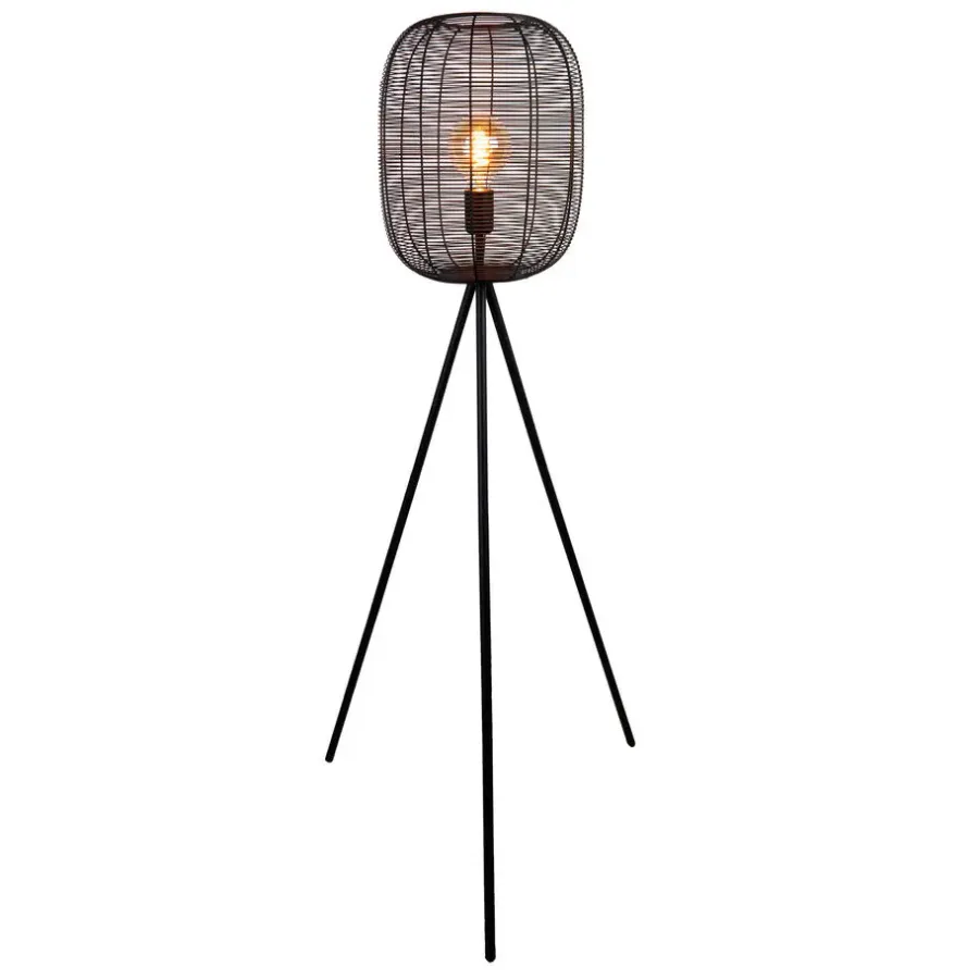 Staande Lampen-EGLO Derwen Vloerlamp - E27 - Metaal - Zwart