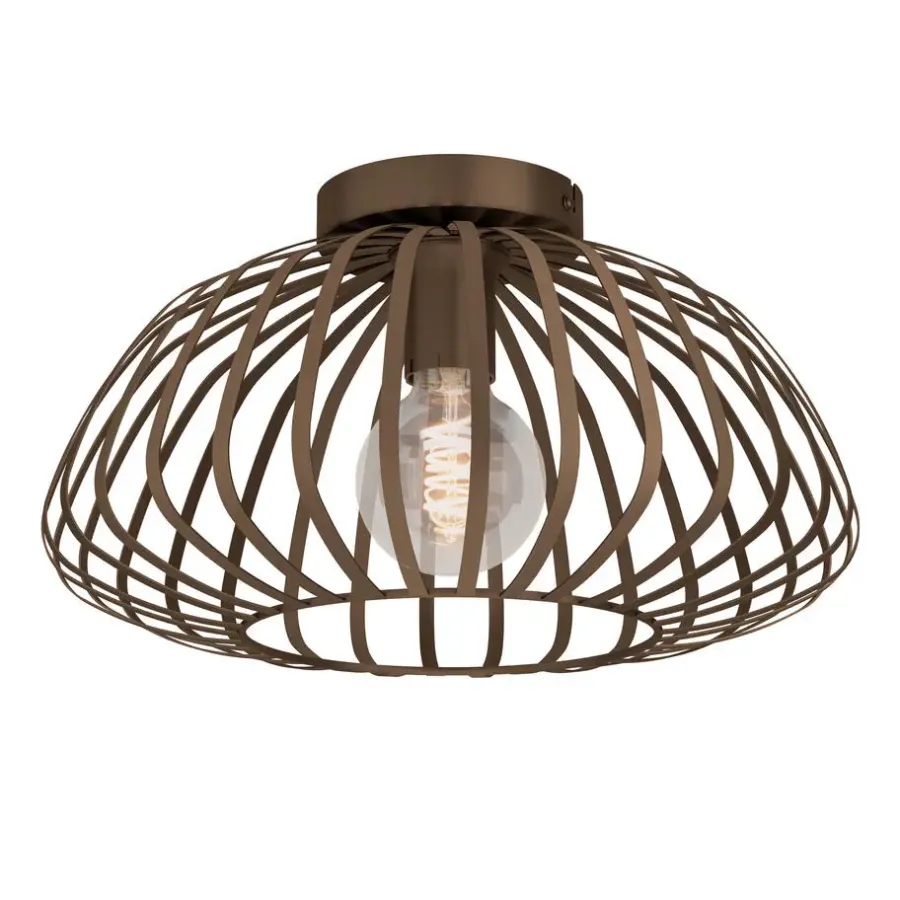 Plafondlampen-EGLO Espinal Plafondlamp - E27 - Ø 38.5 cm - Brons - Staal