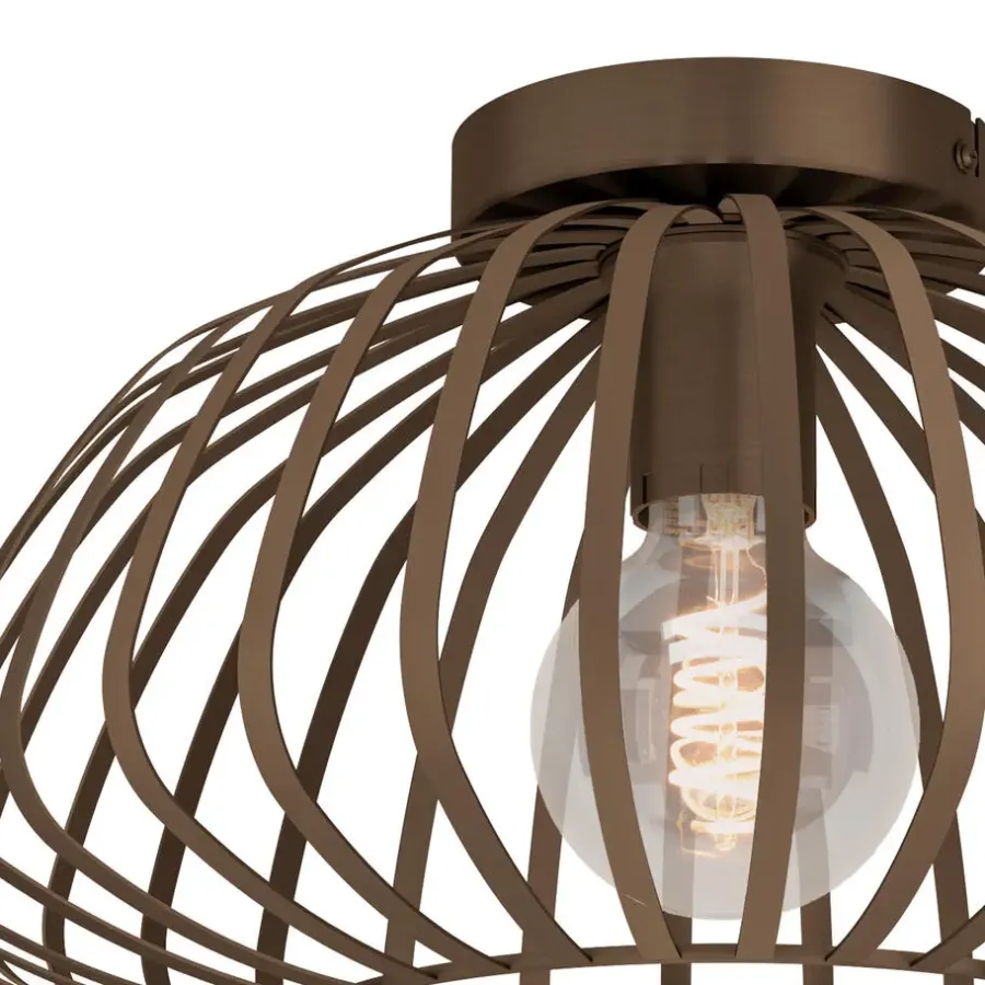 Plafondlampen-EGLO Espinal Plafondlamp - E27 - Ø 38.5 cm - Brons - Staal