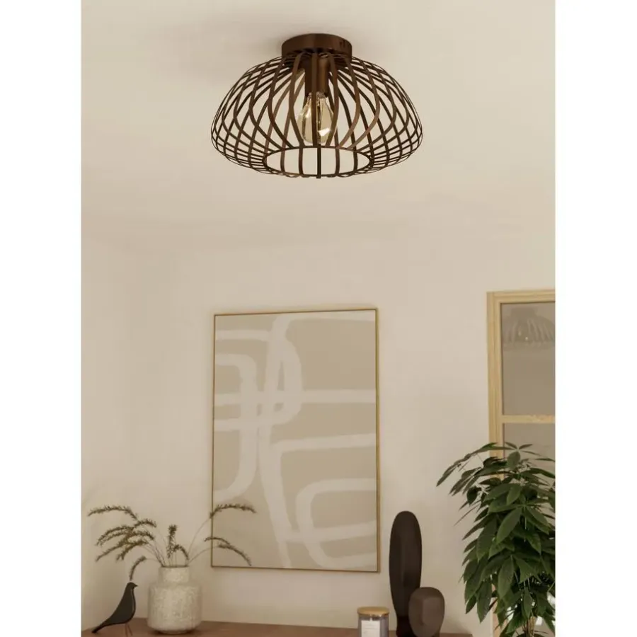 Plafondlampen-EGLO Espinal Plafondlamp - E27 - Ø 38.5 cm - Brons - Staal