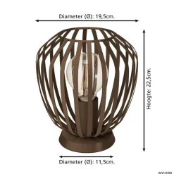 Tafellampen-EGLO Espinal Tafellamp - E27 - Ø 19.5 cm - Brons - Staal