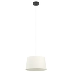 Hanglampen-EGLO Febres Hanglamp - E27 - teddy stof - Zwart/Wit