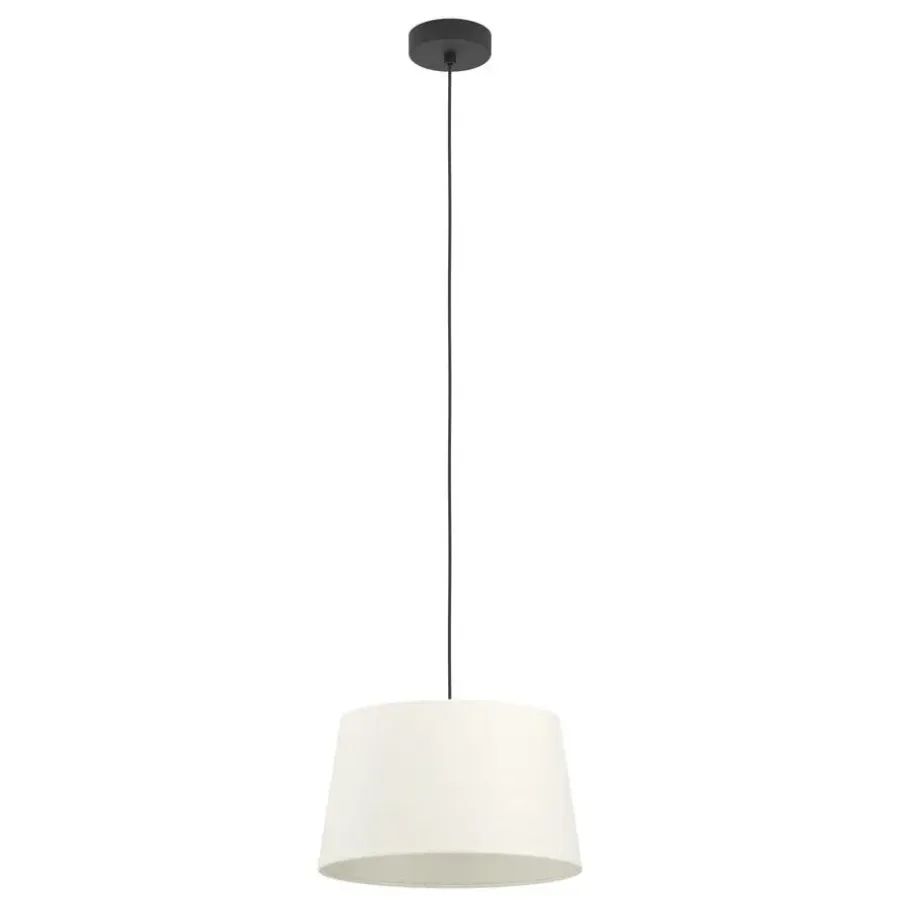 Hanglampen-EGLO Febres Hanglamp - E27 - teddy stof - Zwart/Wit