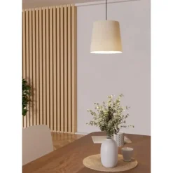 Hanglampen-EGLO Febres Hanglamp - E27 - teddy stof - Zwart/Wit