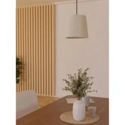 Hanglampen-EGLO Febres Hanglamp - E27 - teddy stof - Zwart/Wit