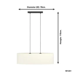 Hanglampen-EGLO Febres Hanglamp - E27 - teddy stof - Zwart/Wit