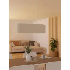 Hanglampen-EGLO Febres Hanglamp - E27 - teddy stof - Zwart/Wit