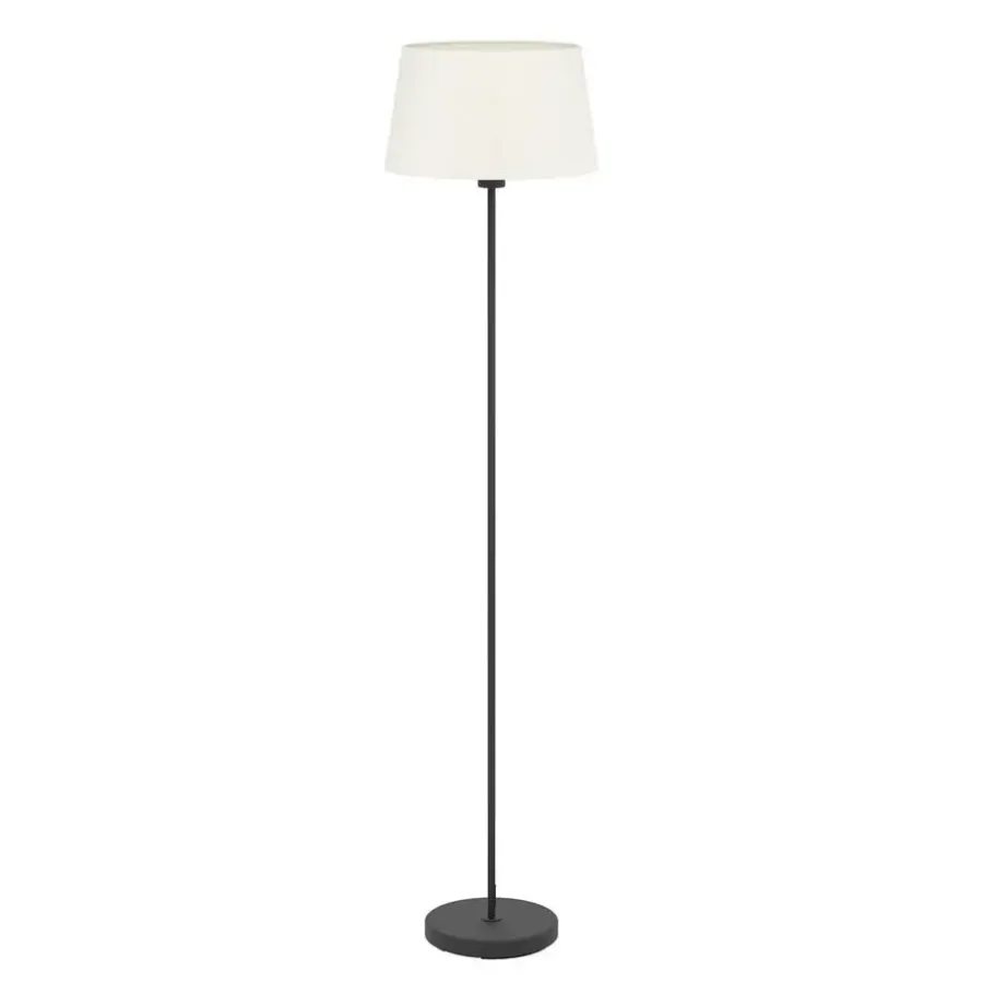 EGLO Febres Staande lamp - E27 - teddy stof - Zwart/Wit
