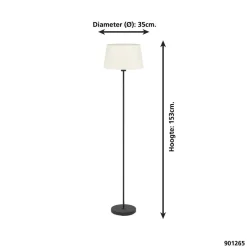 EGLO Febres Staande lamp - E27 - teddy stof - Zwart/Wit