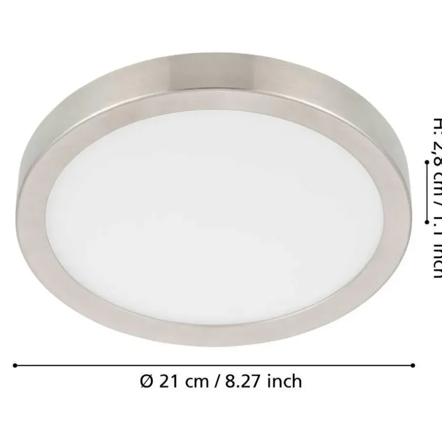 Plafondlampen-EGLO Fueva 5 Plafonnière - LED - 21 cm - Nikkelmat