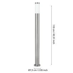 Staande Lampen-EGLO Helsinki Sokkellamp - Staande lamp - - E27 - 7.5 cm - RVS