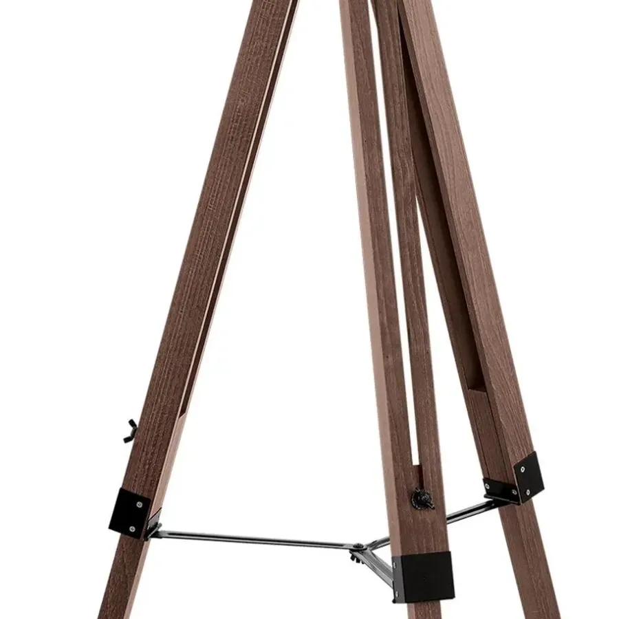Staande Lampen-EGLO Lantada Vloerlamp - E27 - 143 cm - Noten/Taupe