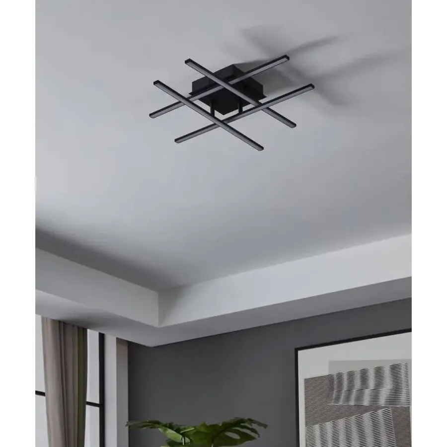 EGLO Lasana 3 Wandlamp/Plafondlamp - LED - 50 cm - Zwart/Wit