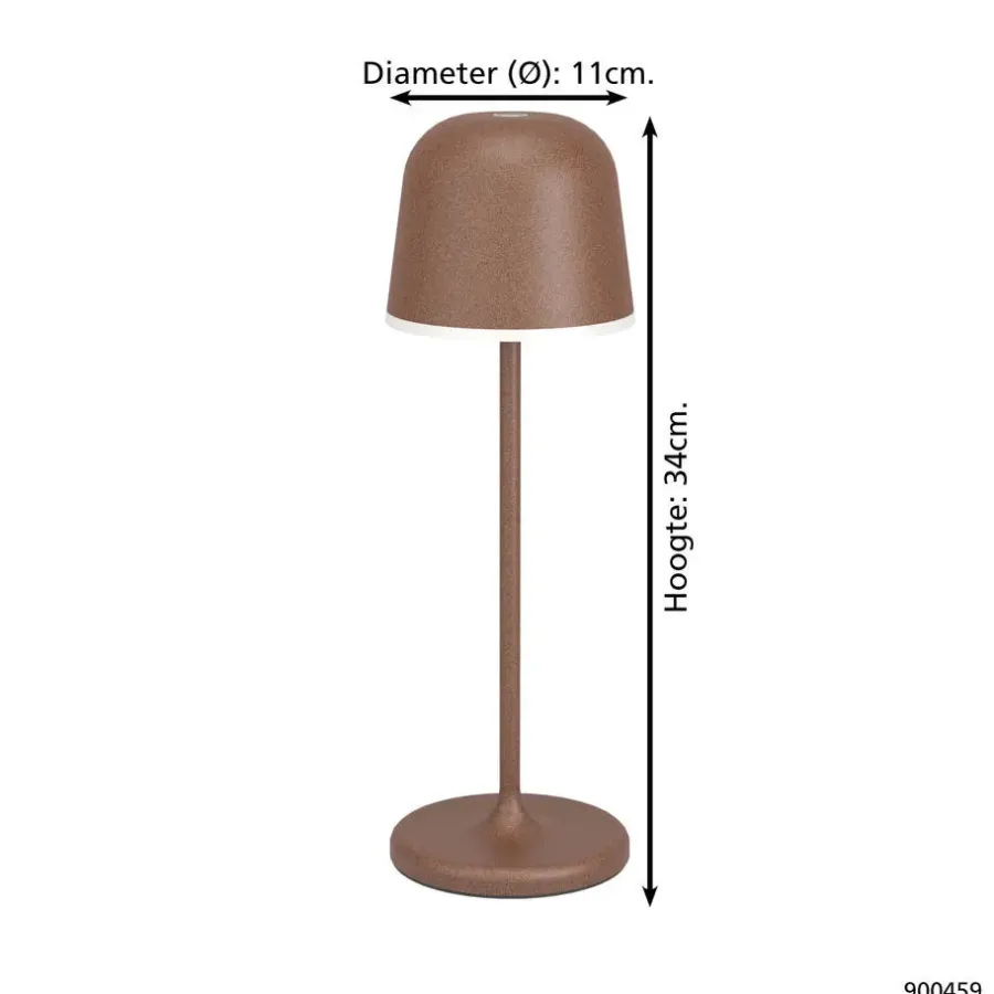 Tafellampen-EGLO Mannera Tafellamp - 34 cm - Oplaadbaar (tot 38 uur licht)