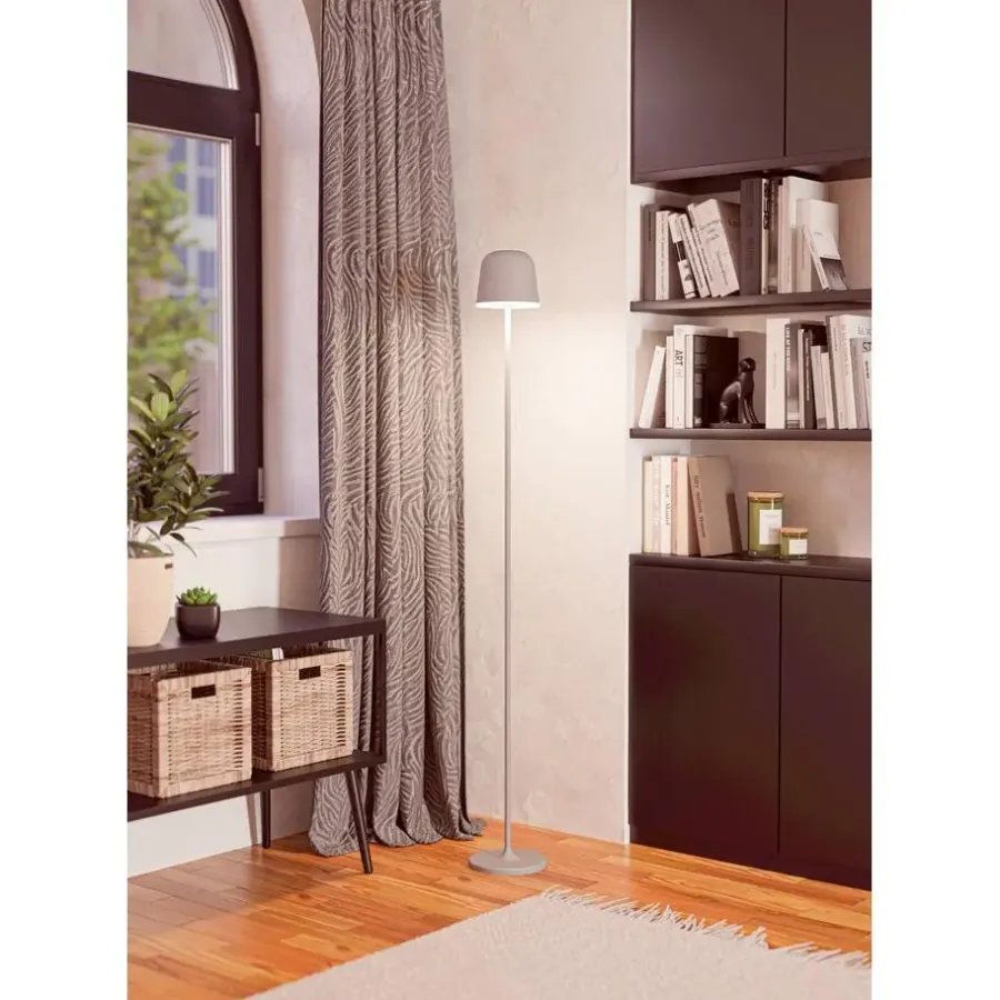 Staande Lampen-EGLO Mannera-L Staande lamp - USB-C - H 140 cm - Grijs