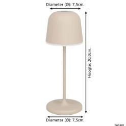 Tafellampen-EGLO Mannera-S Tafellamp/Priklamp - USB-C - H 20 cm - Zand