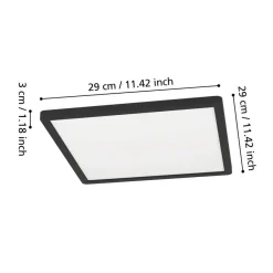 Plafondlampen-EGLO Minerario Plafonnière - LED - Kunststof - Zwart/Wit