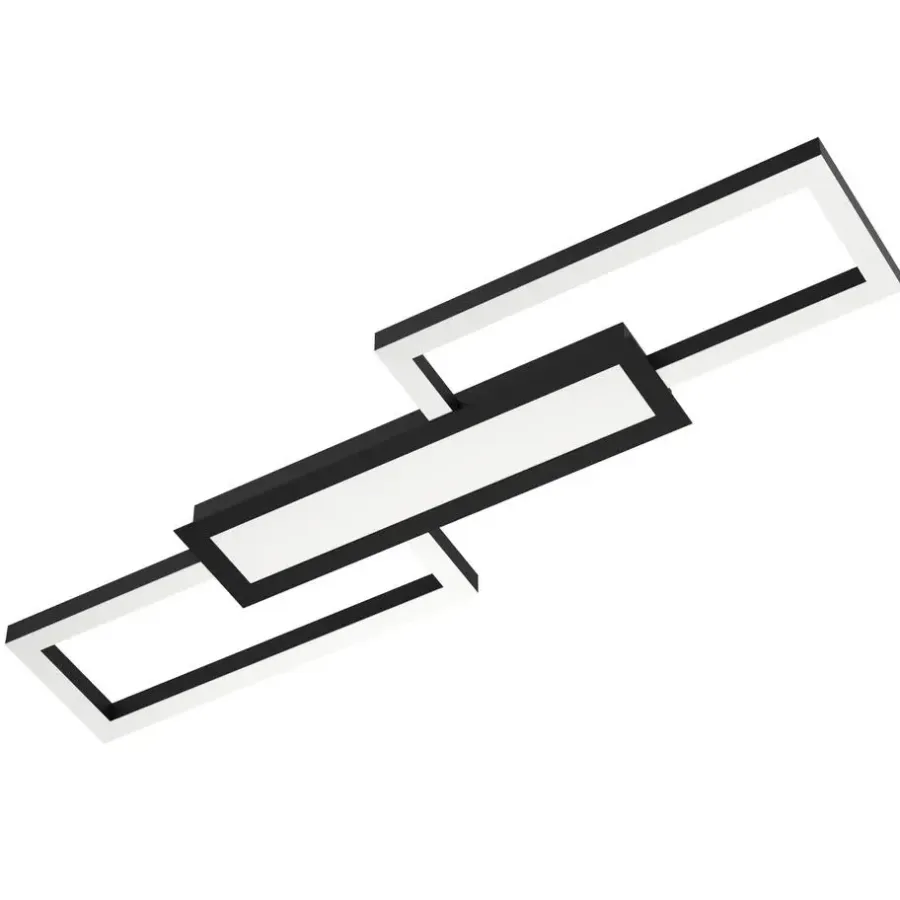 Plafondlampen-EGLO Monirote Plafonnière - LED - 78 cm - Zwart