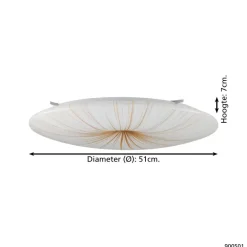 Plafondlampen-EGLO Nieves 1 Plafond- en Wandlamp - LED - Ø 51 cm - Wit/Goud