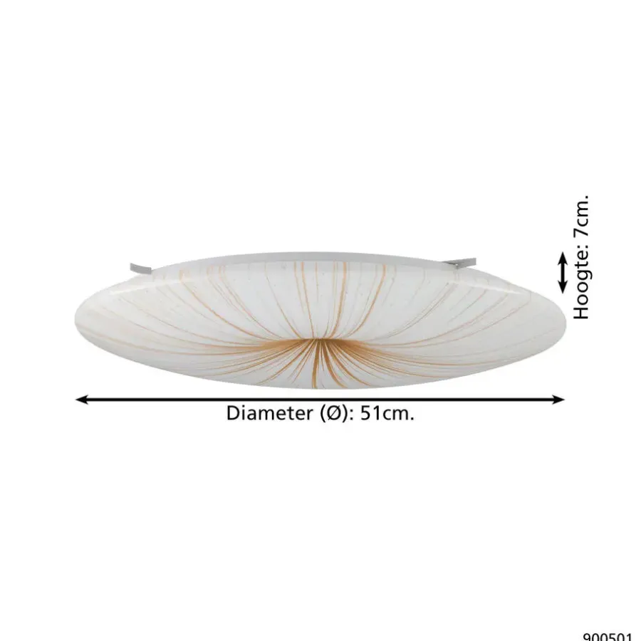 Plafondlampen-EGLO Nieves 1 Plafond- en Wandlamp - LED - Ø 51 cm - Wit/Goud