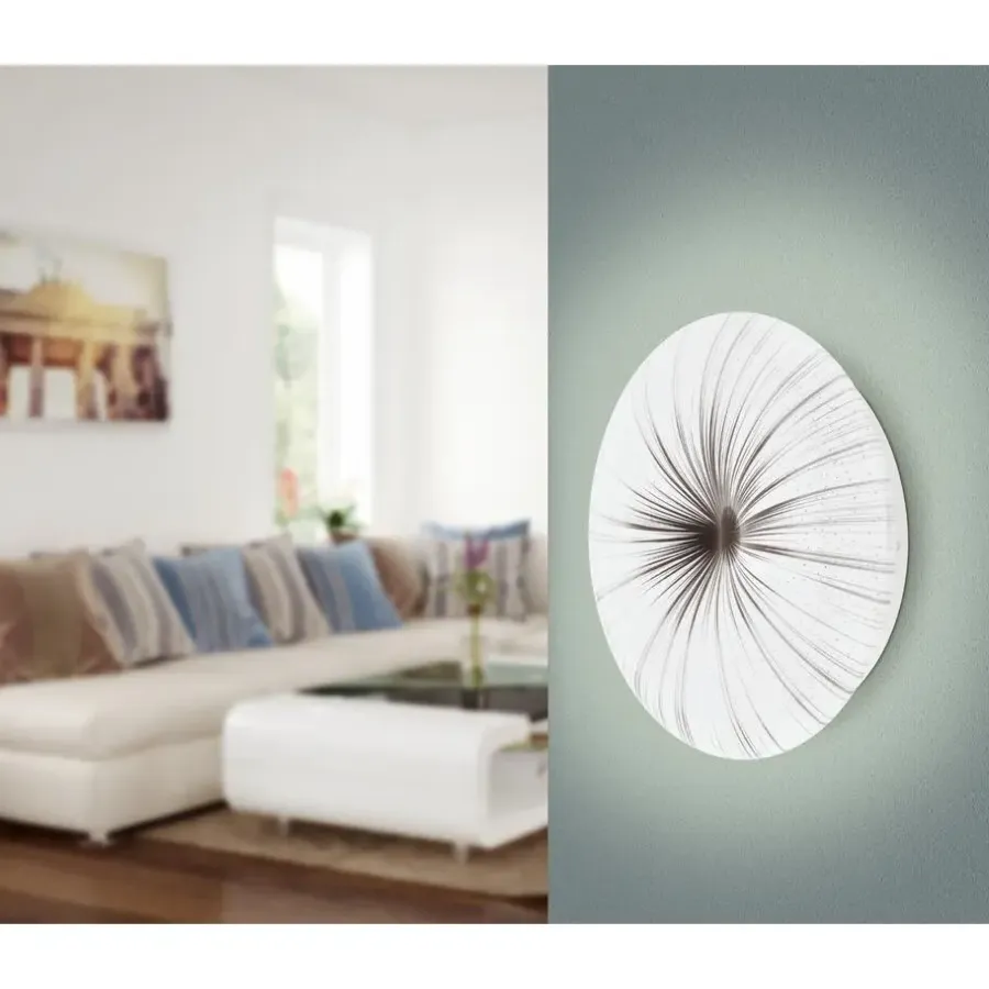EGLO Nieves Wandlamp/Plafondlamp - LED - Ø 41 cm - Wit/Zilver