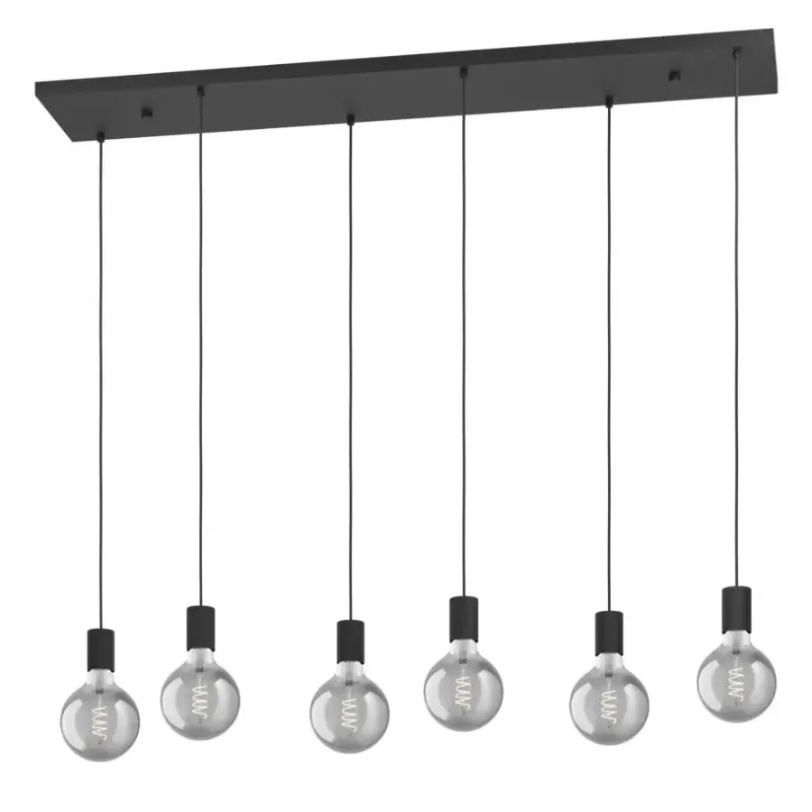 Hanglampen-EGLO Nogalte hanglamp - E27 - 130 cm - Rechthoek - Zwart
