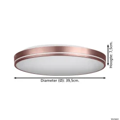 EGLO Orotava Plafonnière - remote - 39.5 cm - Mokka