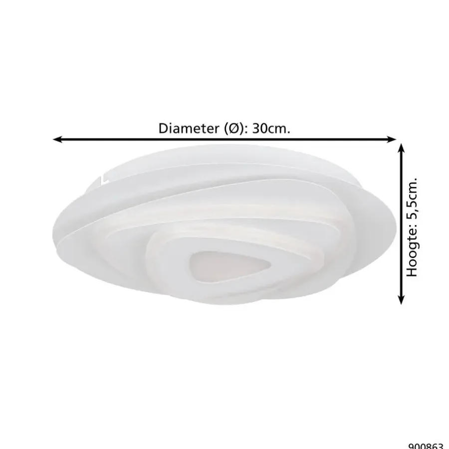 Plafondlampen-EGLO Palagiano Plafondlamp - LED - Ø 30 cm - Wit