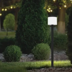 Buitenverlichting|Prikspots-EGLO Pantete Solar Priklamp - LED - 115 cm - Zwart/Wit