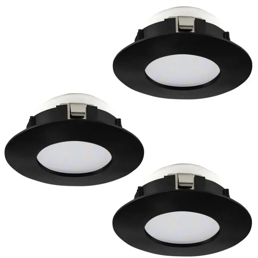 Spots-EGLO Pineda Inbouwlamp - LED - Ø 16.5 cm - Zwart