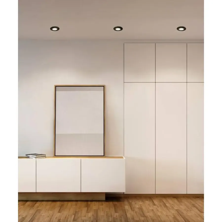 Spots-EGLO Pineda Inbouwlamp - LED - Ø 16.5 cm - Zwart