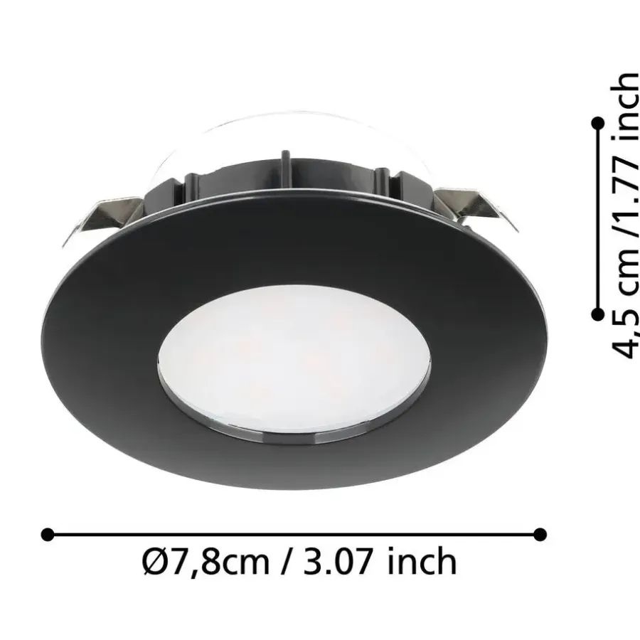 Spots-EGLO Pineda Inbouwlamp - LED - Ø 16.5 cm - Zwart
