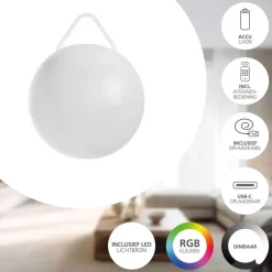 Buitenverlichting|Tafellampen-EGLO Poggiobello Tafellamp buiten - LED - Wit