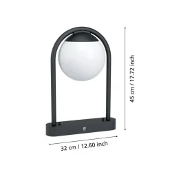 EGLO Prata Vecchia Sokkellamp - E27 - Ø 18 cm - Zwart