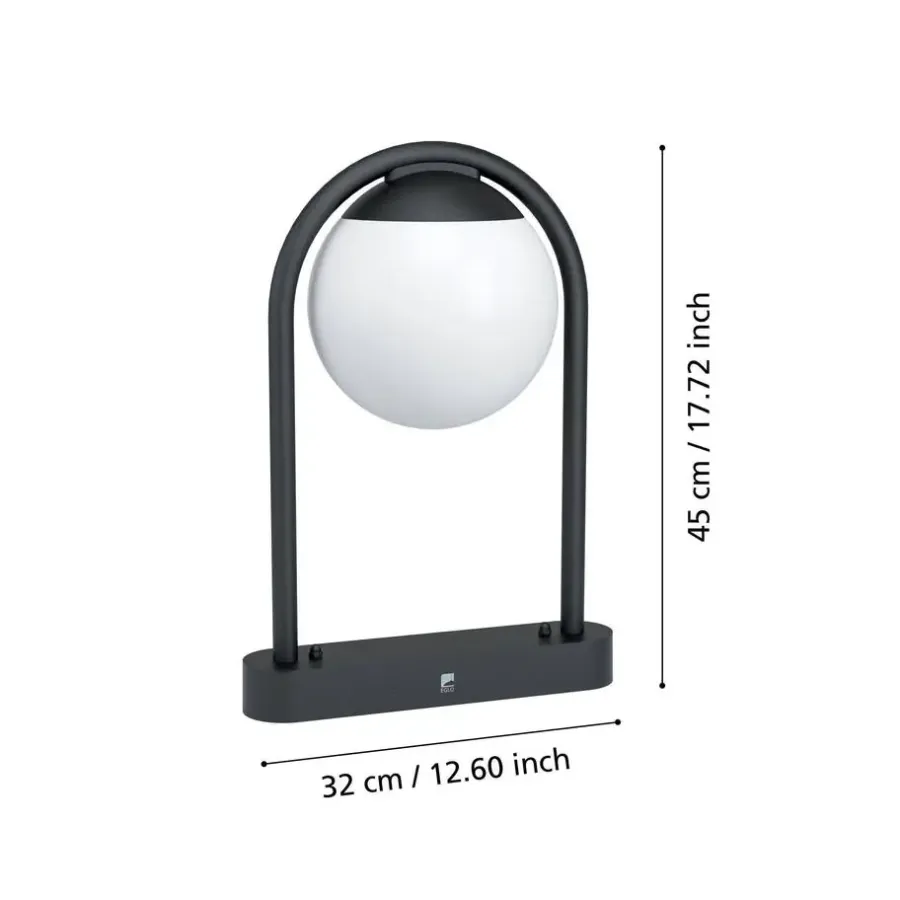 EGLO Prata Vecchia Sokkellamp - E27 - Ø 18 cm - Zwart