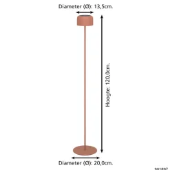 EGLO Roccanova-L Vloerlamp - Solar - 120 cm - Oranje - Oplaadbaar