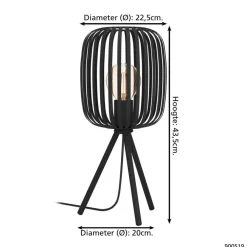 Tafellampen-EGLO Romazzina Tafellamp - E27 - Ø 20 cm - Zwart