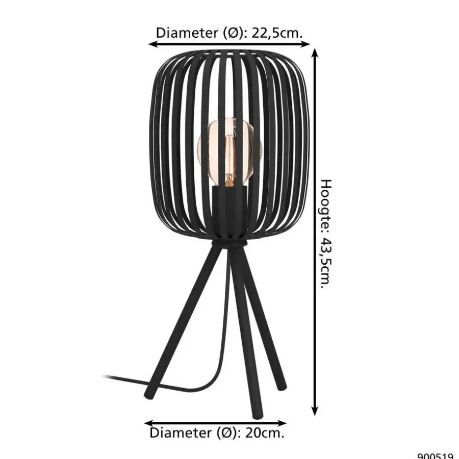 Tafellampen-EGLO Romazzina Tafellamp - E27 - Ø 20 cm - Zwart