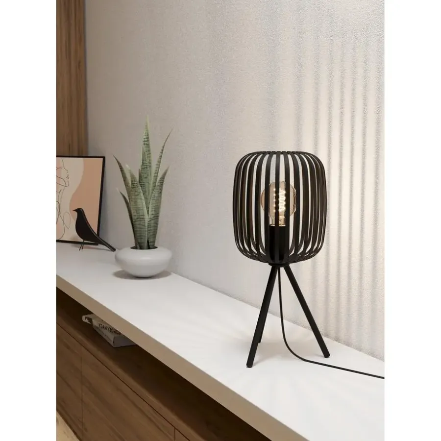 Tafellampen-EGLO Romazzina Tafellamp - E27 - Ø 20 cm - Zwart