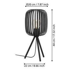 Tafellampen-EGLO Romazzina Tafellamp - E27 - Ø 20 cm - Zwart
